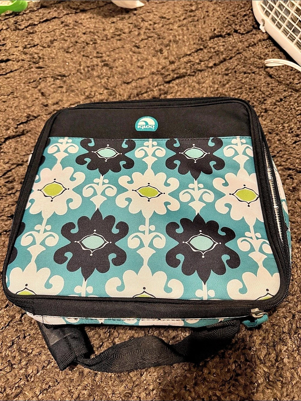 Good Cook Meal Carrier 8 Floral Insulated Meal Carrier Blue & Black Like New